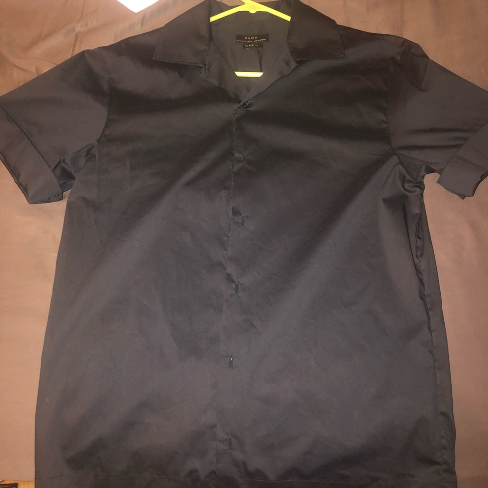 zara black button up